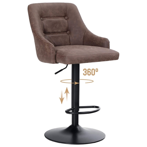 Ghế quầy bar cao cấp giá rẻ bọc da nâu, xám: SG - 9125 - $hienthicat